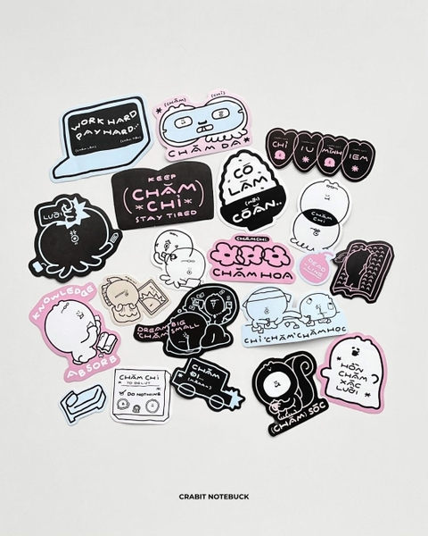 Set 20 miếng Sticker Vali Chăm chỉ