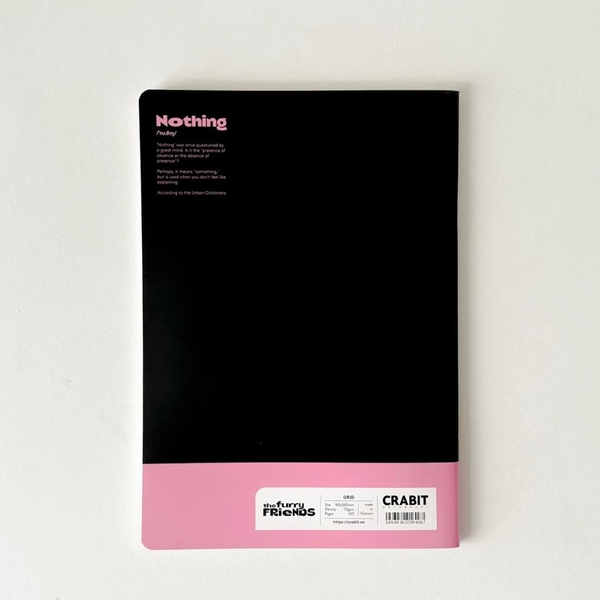 Vở grid caro 120 trang Crabit x SGT - The Furry Friends - Miu - Hồng đen