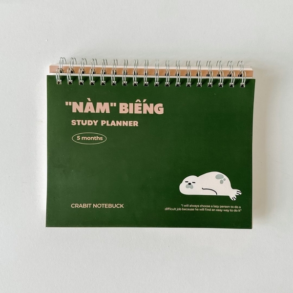 Sổ kế hoạch hoc tập Study Planner - "Nàm" Biếng Xanh lá
