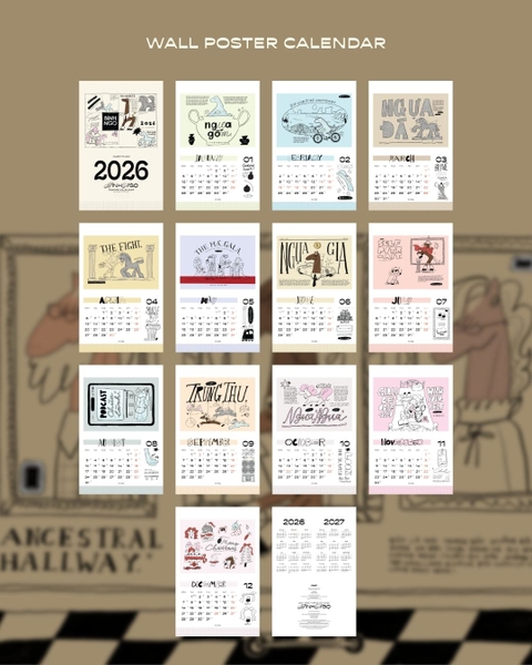 Lịch treo tường 2026 Lịch poster Crabit - Mã Đáo Thành công