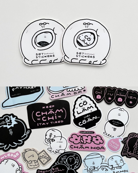 Set 20 miếng Sticker Vali Chăm chỉ