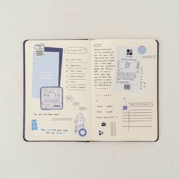 [Tặng kèm sticker] Sổ tay dotgrid bỏ túi Gummy Collection - Worm Xanh đậm