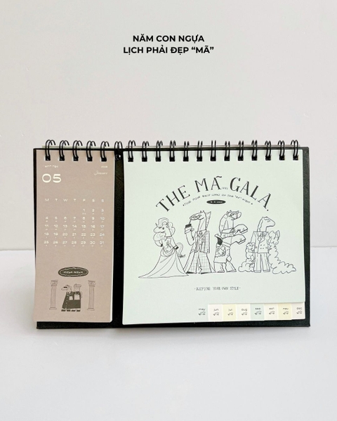 Lịch để bàn 2026 Crabit Calendar - Ngựa Gia