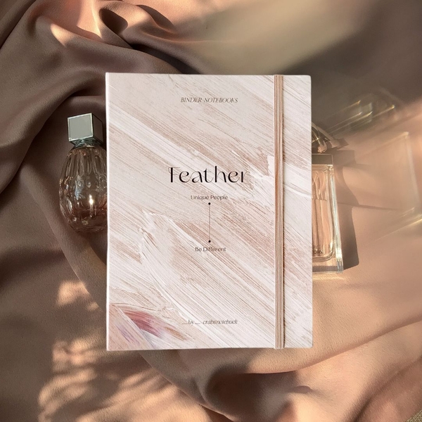Sổ còng sắt bìa cứng A5 6 lỗ Feather Vệt màu Be