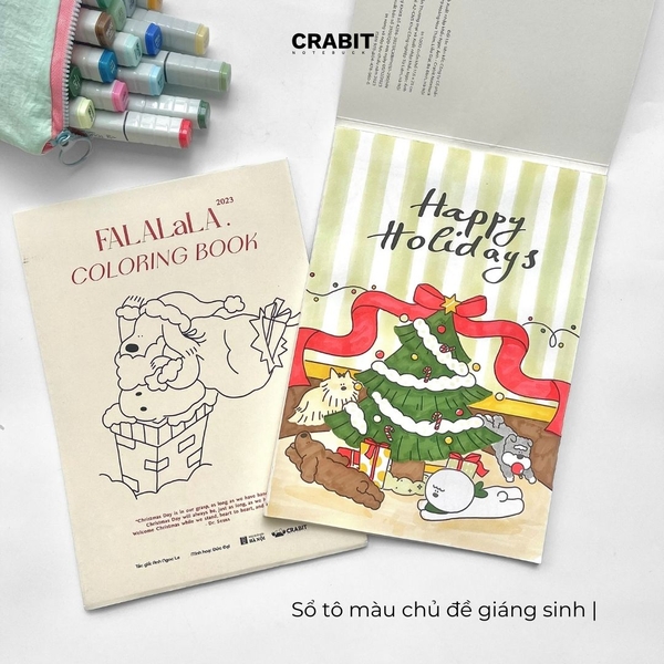 Sổ tô màu bút marker Falalala chủ đề lễ hội, giáng sinh