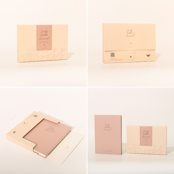 Combo Sổ + 3 bút Joyful Daily Bullet Journal - Morandi 2 đỏ nhạt