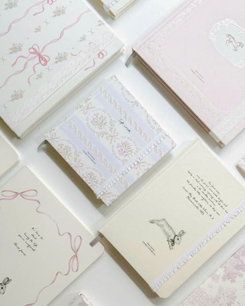 Sổ tay scrapbook handy kẻ ngang 130gsm The Reverie Diary - Ballet Trắng