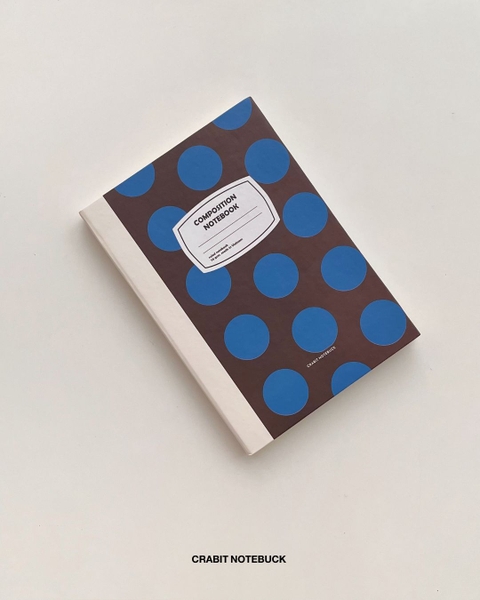 Vở kẻ ngang 300 trang Composition bìa cứng tặng kèm sticker Chấm bi Xanh