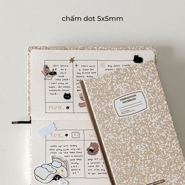 Sổ dot handy 140 trang 130gsm Crabit Composition Collection