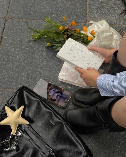 Sổ tay scrapbook handy kẻ ngang 130gsm The Reverie Diary - Ballet Trắng