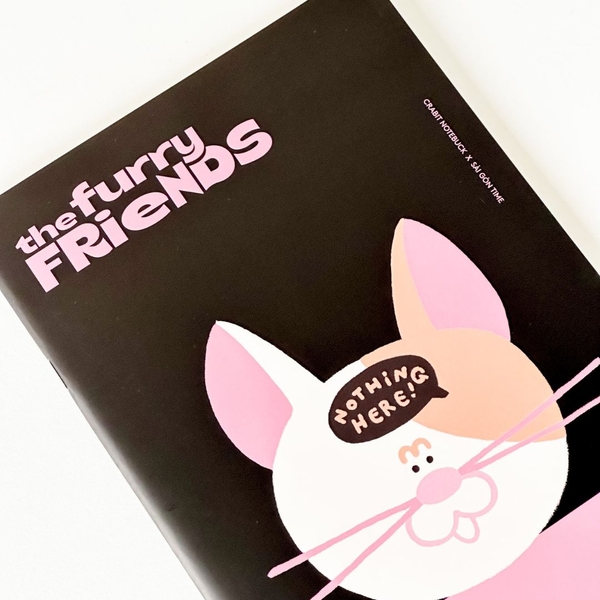 Vở grid caro 120 trang Crabit x SGT - The Furry Friends - Miu - Hồng đen