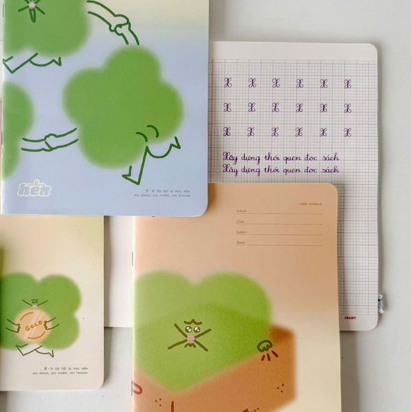 Combo 4 Vở 4 ô ly 52 trang 100gsm Hên