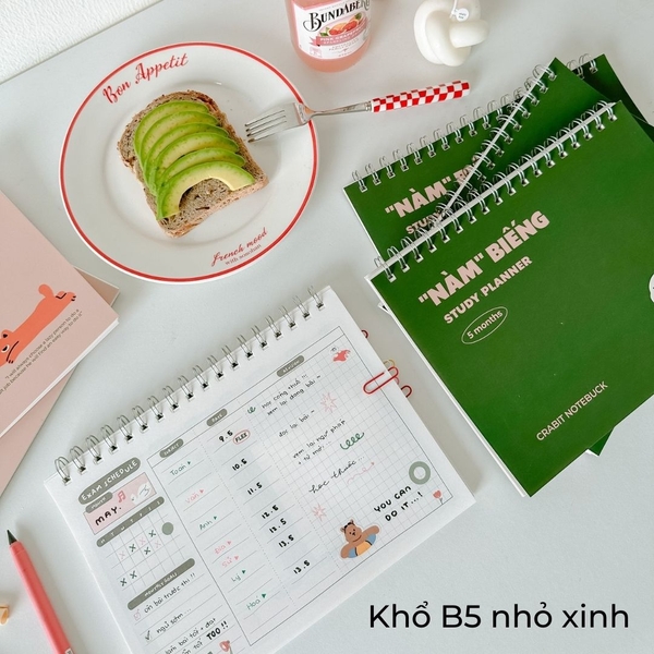 Sổ kế hoạch hoc tập Study Planner - "Nàm" Biếng Hồng