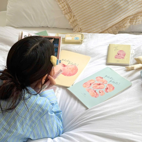 Vở kẻ ngang 80 trang - Peach Pocket - Đào xanh