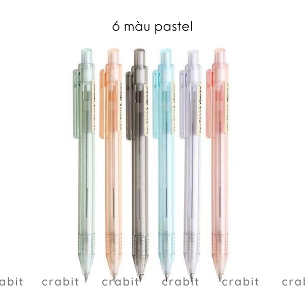 Bút chì kim dạng bấm thân trong suốt màu pastel