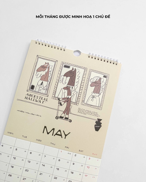 Lịch 2026 Con Ngựa lò xo treo tường Crabit - Mã Đáo Thành Công