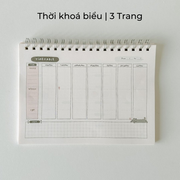 Sổ kế hoạch hoc tập Study Planner - "Nàm" Biếng Xanh lá