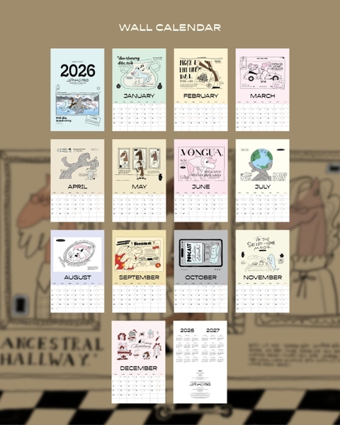 Lịch 2026 Con Ngựa lò xo treo tường Crabit - Mã Đáo Thành Công