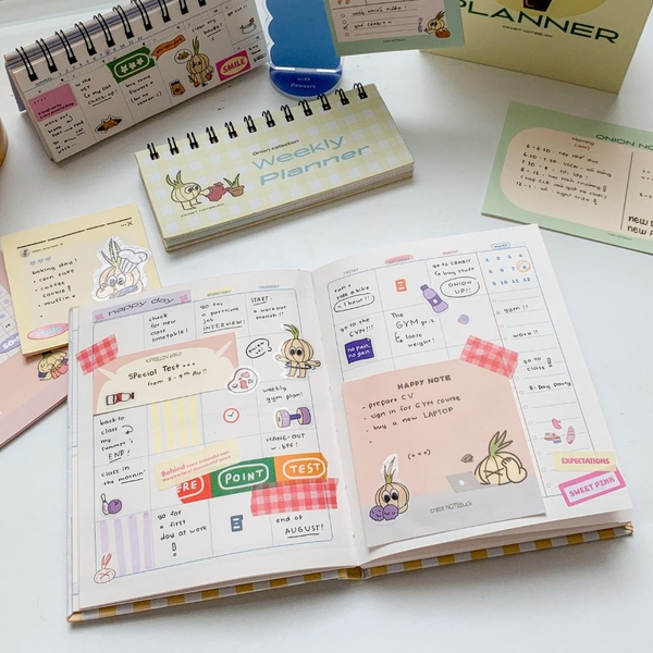 Sổ lịch Planner 2024 12 tháng - Onion Hành sọc