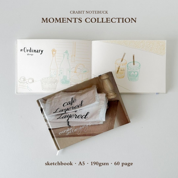 Sổ sketchbook A5 190gsm Moments Collection - Garden Canvas