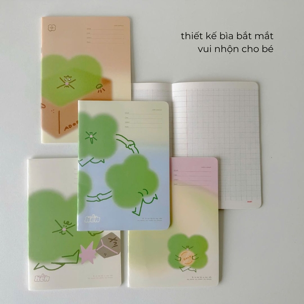 Vở 4 ô ly 52 trang 100gsm Hên - 3 Lá Hên