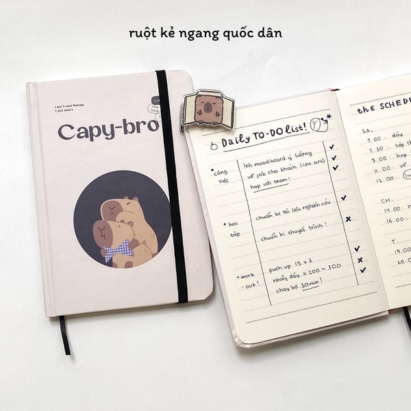 Sổ kẻ ngang bỏ túi Crabit Capybara Life Collection - Capy-bro