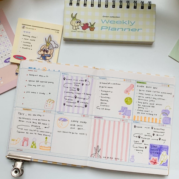 Sổ lịch Planner 2024 12 tháng - Onion Hành sọc