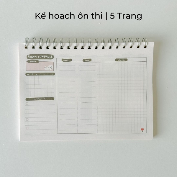 Sổ kế hoạch hoc tập Study Planner - "Nàm" Biếng Xanh lá