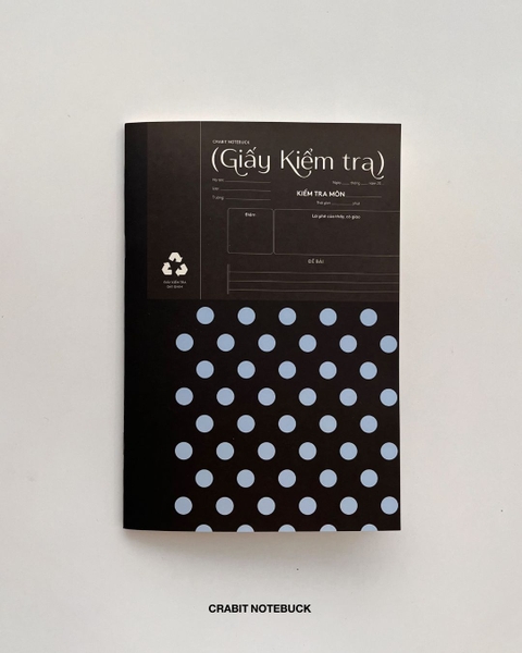 Giấy kiểm tra 15 tờ đôi Chấm bi - Xanh Đen