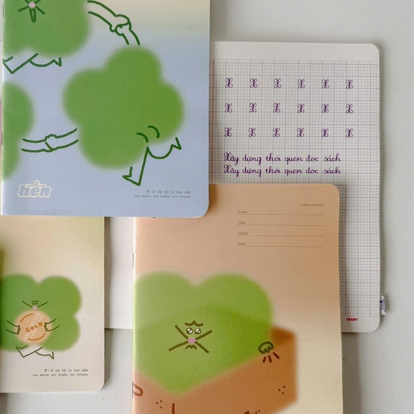 Combo 4 Vở 4 ô ly 52 trang 100gsm Hên