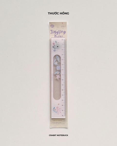 Thước kẻ acrylic 15cm kèm mini charm lắc Otter Life