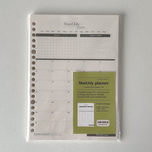 Tập giấy ruột sổ còng A5 lên kế hoạch 20 lỗ