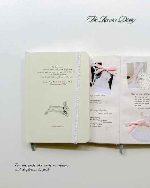Sổ tay scrapbook A5 dot 130gsm The Reverie Diary - Thỏ Nơ