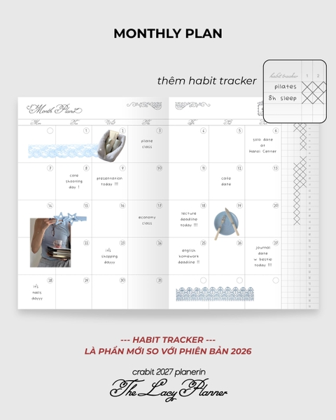 Sổ Planner 2027 14 tháng Framework Lacy Planner Xanh