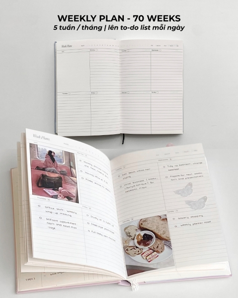 Sổ Planner 2027 14 tháng layout basic Framework Planner Ren Hồng
