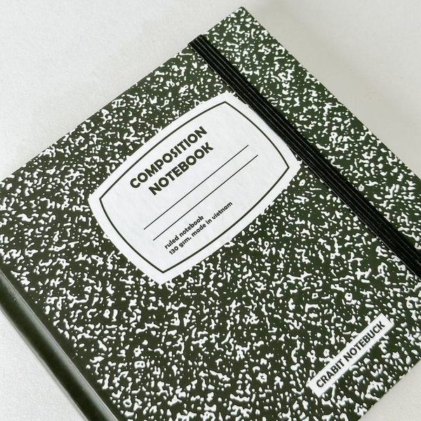 Sổ kẻ ngang khổ vuông 140 trang 130gsm tặng kèm sticker Composition Collection - Đen Pepper