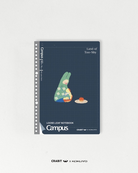 Vở ruột sổ còng grid B5 100 trang Crabit x Kokuyo Land of Too-shy 2 - Thỏ Picnic