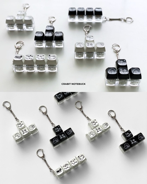 Móc khoá keycaps 4 phím Chăm chỉ