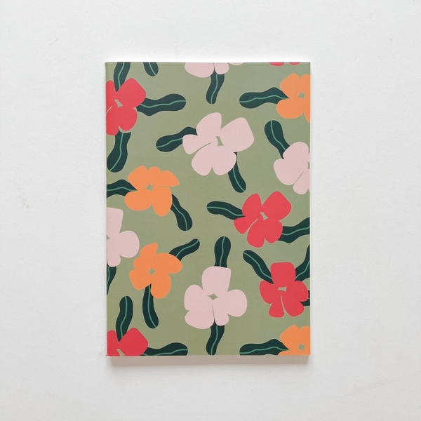 Vở dotgrid may gáy 80 trang 100gsm Green Bird - Hoa Vàng đỏ