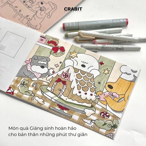 Sổ tô màu bút marker Falalala chủ đề lễ hội, giáng sinh