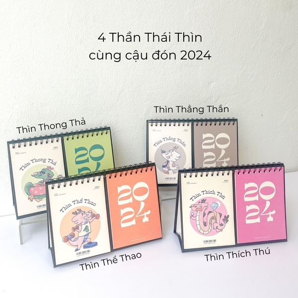 Lịch 2024 để bàn Crabit Calendar Thìn Thần Thái