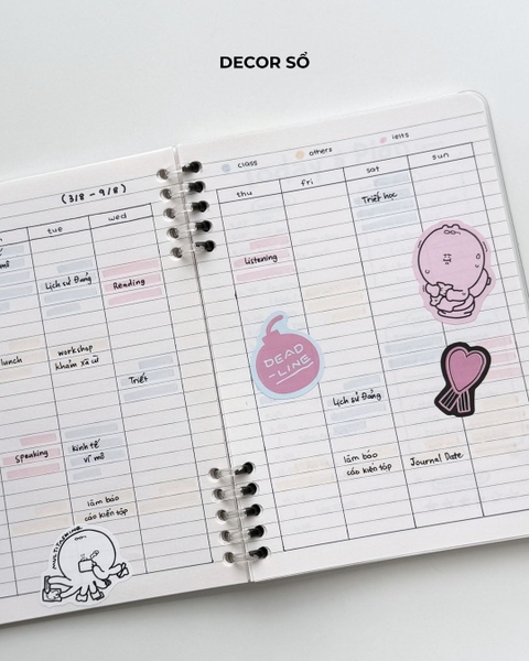 Set 10 miếng Sticker Mini Chăm chỉ - Set Chăm đi