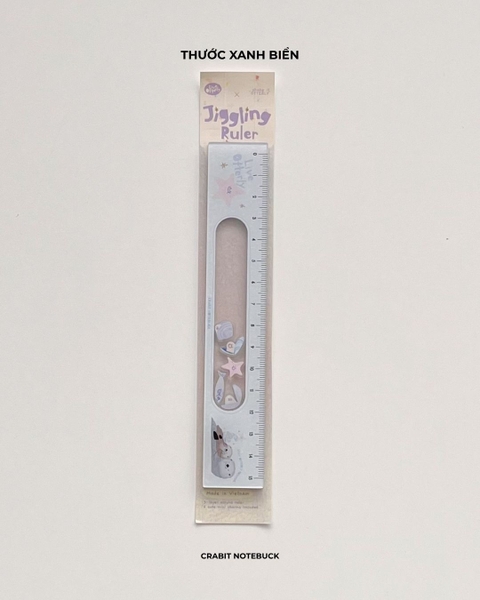 Thước kẻ acrylic 15cm kèm mini charm lắc Otter Life