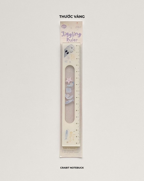 Thước kẻ acrylic 15cm kèm mini charm lắc Otter Life