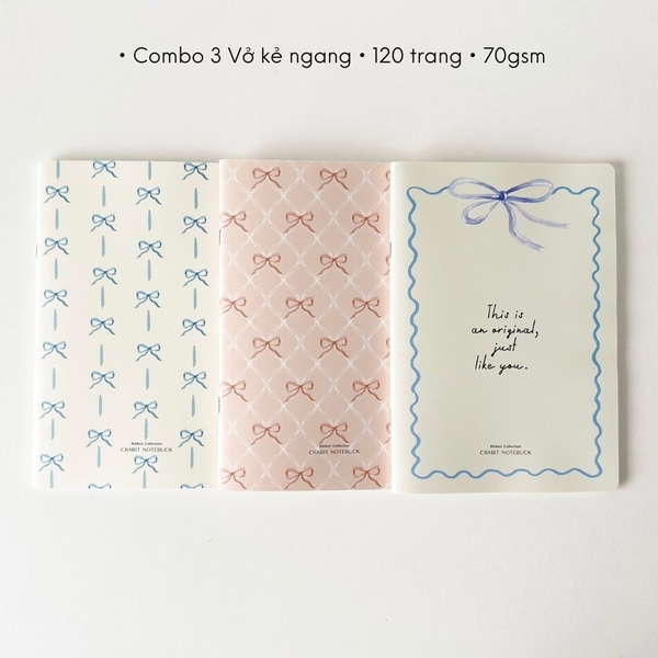 Vở kẻ ngang 120 trang Ribbon Collection - Nơ Hồng