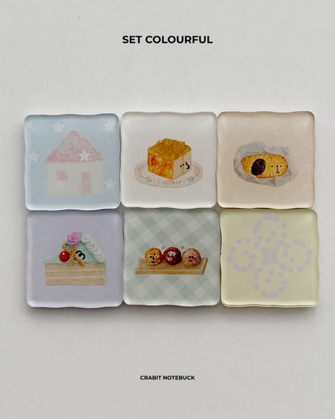Set 6 nam châm mini Miếng