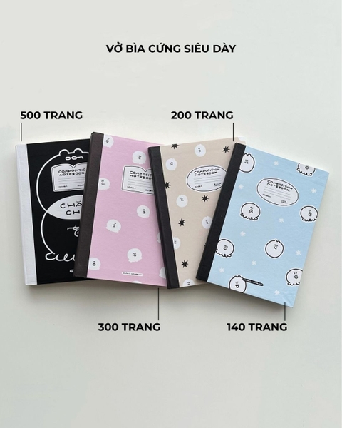 Vở bìa cứng kẻ ngang 200 trang 70gsm Chăm chỉ Be