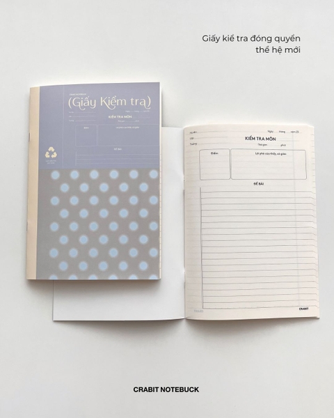 Giấy kiểm tra 15 tờ đôi Chấm bi - Tím