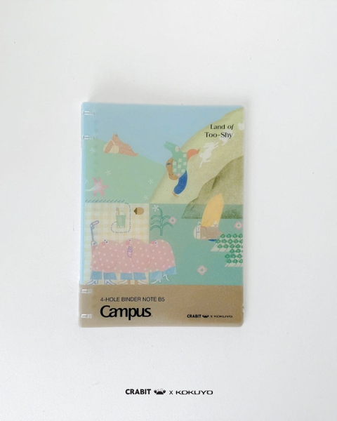Sổ còng 4 lỗ kẻ ngang A5 80 trang Crabit x Kokuyo Land of Too-shy 2 - Too-shy Picnic