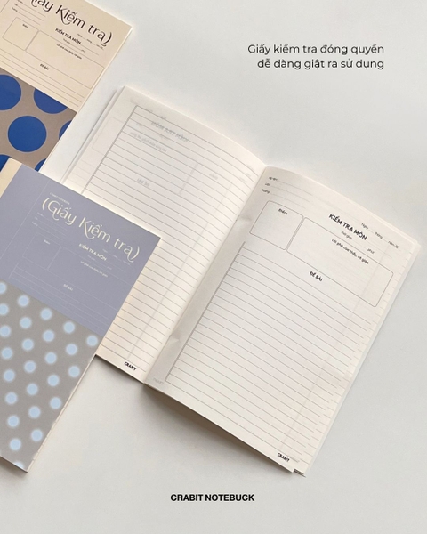 Combo 3 Giấy kiểm tra 15 tờ đôi Chấm bi